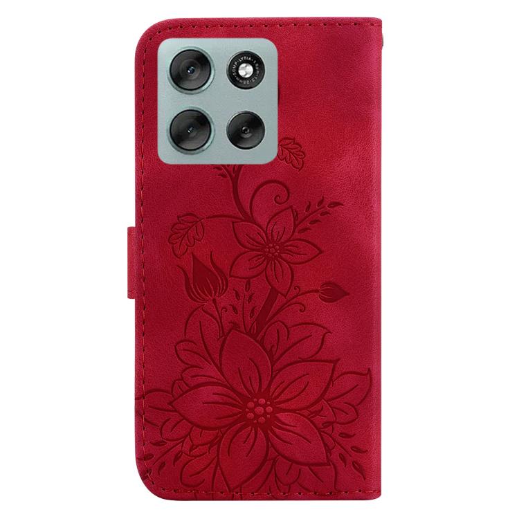For Motorola Moto G56 5G / G66j 5G / G66y 5G Lily Embossed Leather Phone Case