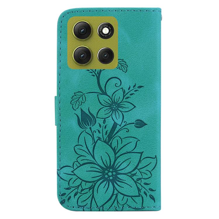 For Motorola Moto G86 5G Lily Embossed Leather Phone Case
