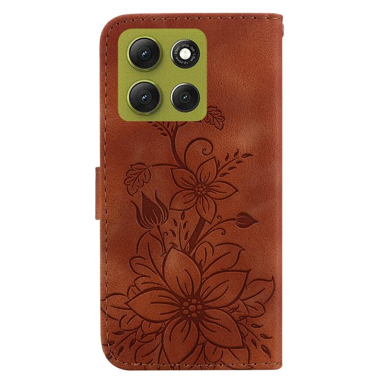 For Motorola Moto G86 5G Lily Embossed Leather Phone Case