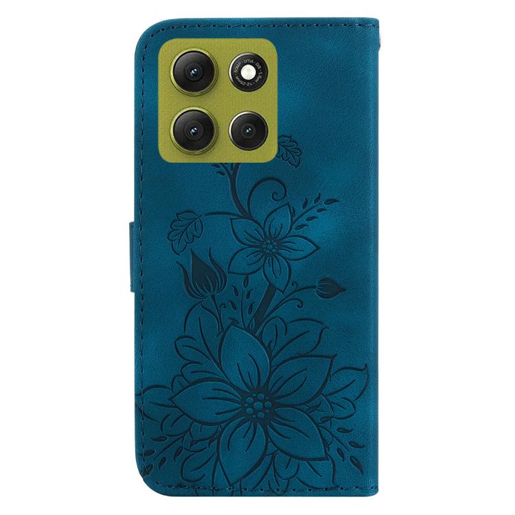 For Motorola Moto G86 5G Lily Embossed Leather Phone Case