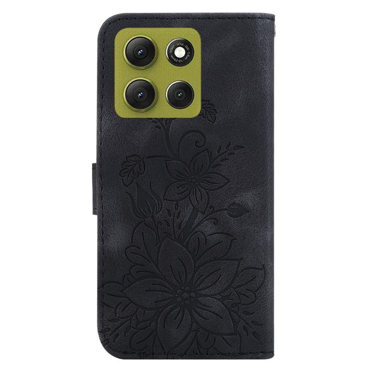 For Motorola Moto G86 5G Lily Embossed Leather Phone Case