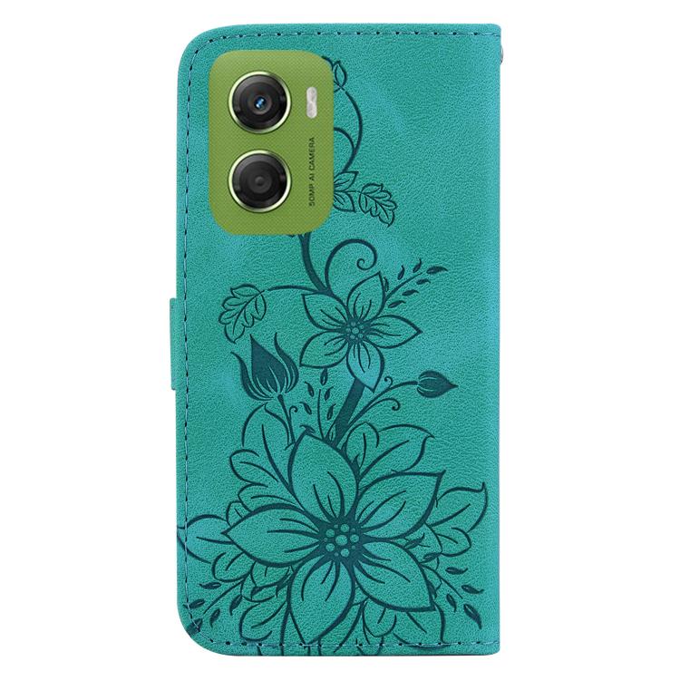 For Motorola Moto G06 4G Lily Embossed Leather Phone Case