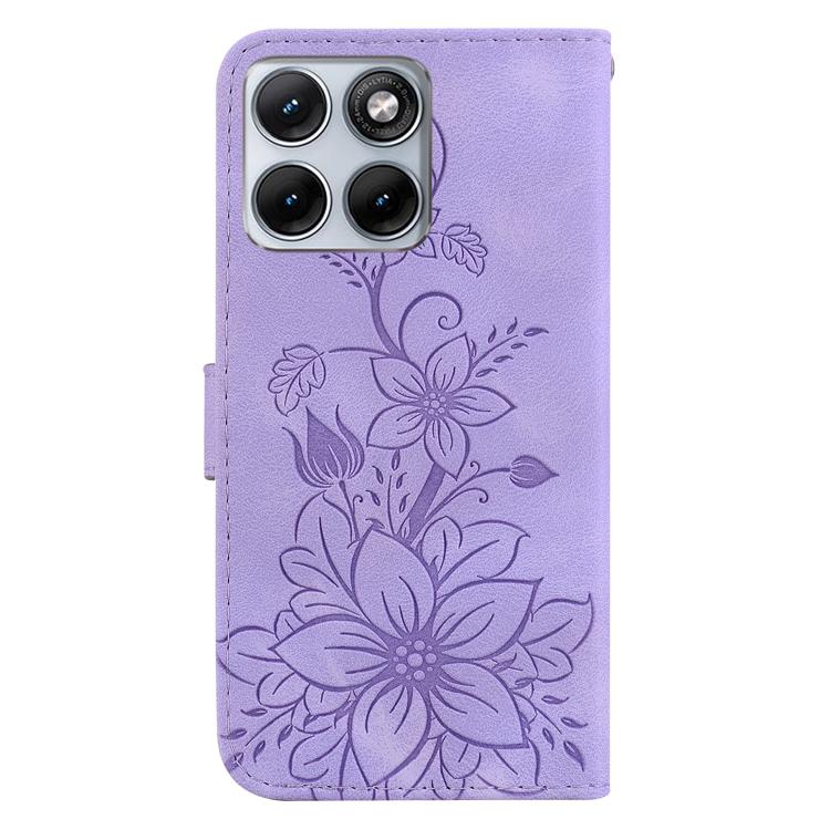 For Motorola Edge 70 Fusion 5G Lily Embossed Leather Phone Case