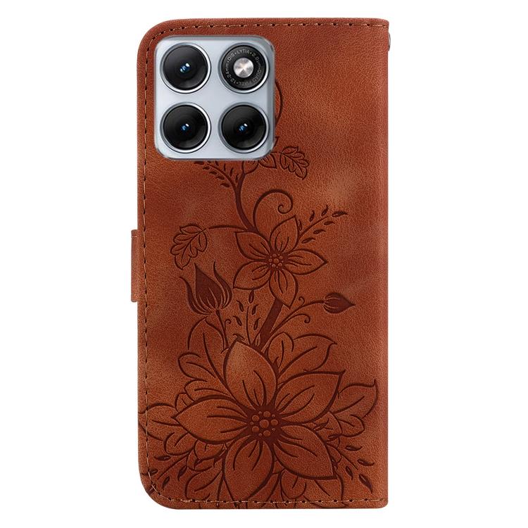 For Motorola Edge 70 Fusion 5G Lily Embossed Leather Phone Case