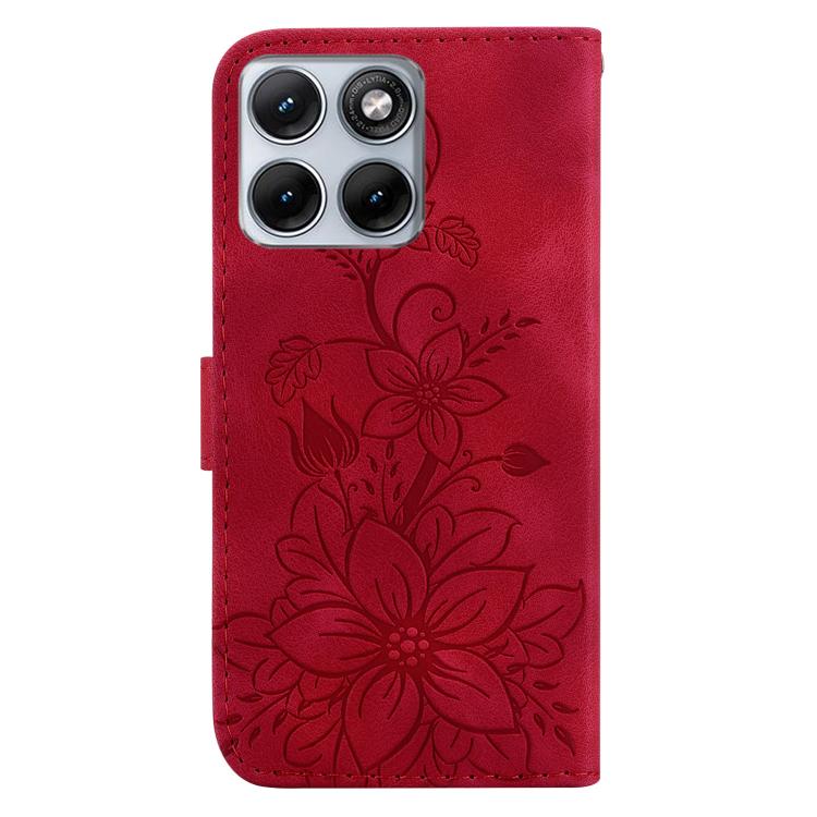 For Motorola Edge 70 Fusion 5G Lily Embossed Leather Phone Case