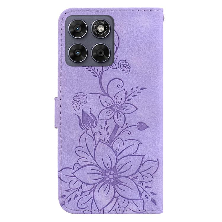 For Motorola Moto G67 5G / Moto G77 5G Lily Embossed Leather Phone Case