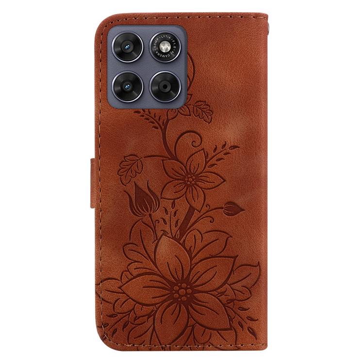 For Motorola Moto G67 5G / Moto G77 5G Lily Embossed Leather Phone Case