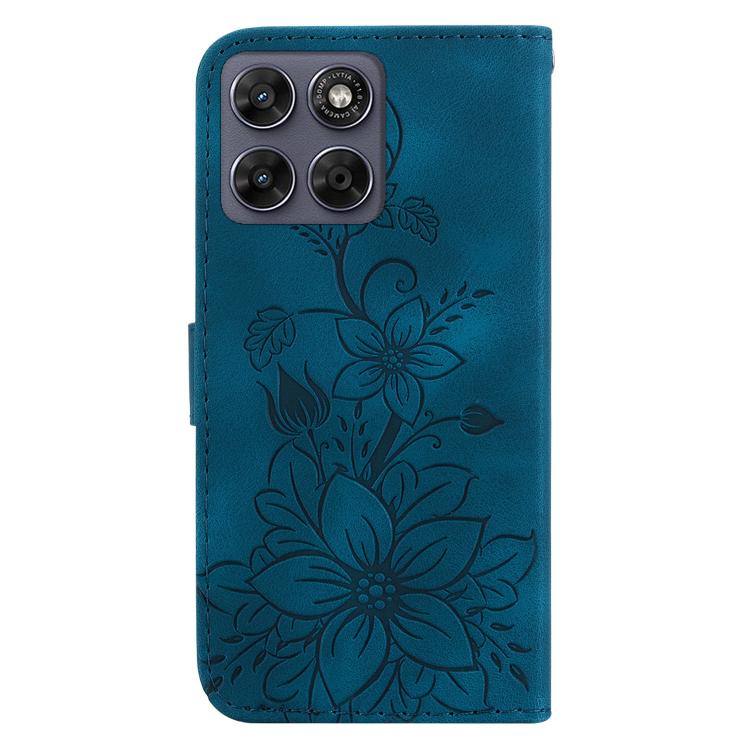 For Motorola Moto G67 5G / Moto G77 5G Lily Embossed Leather Phone Case