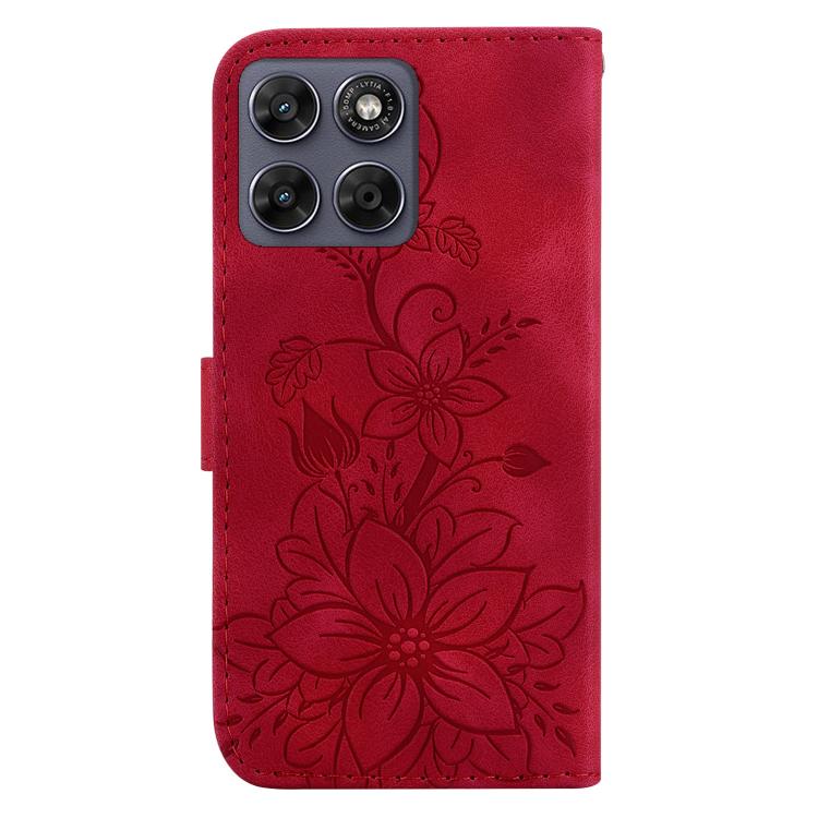 For Motorola Moto G67 5G / Moto G77 5G Lily Embossed Leather Phone Case