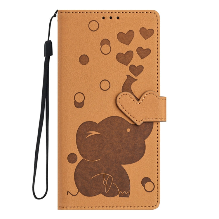 For Samsung Galaxy A05s Cartoon Elephant Embossed Leather Phone Case