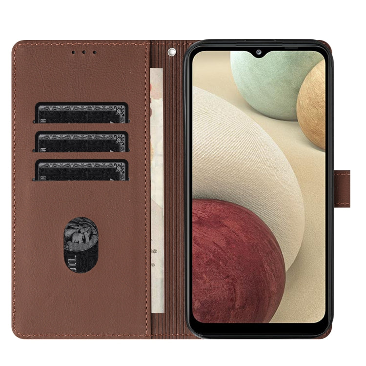 For Samsung Galaxy A12 5G Cartoon Elephant Embossed Leather Phone Case