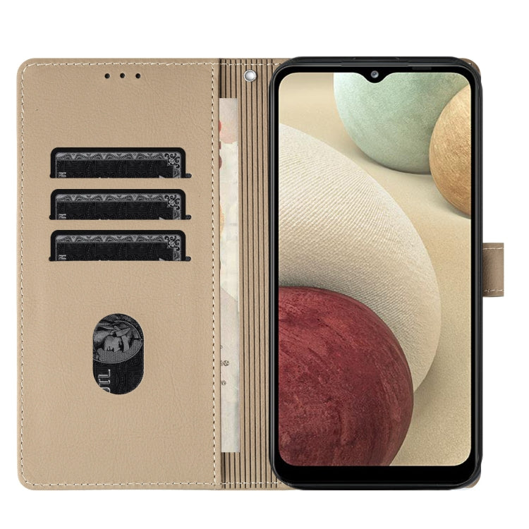For Samsung Galaxy A12 5G Cartoon Elephant Embossed Leather Phone Case