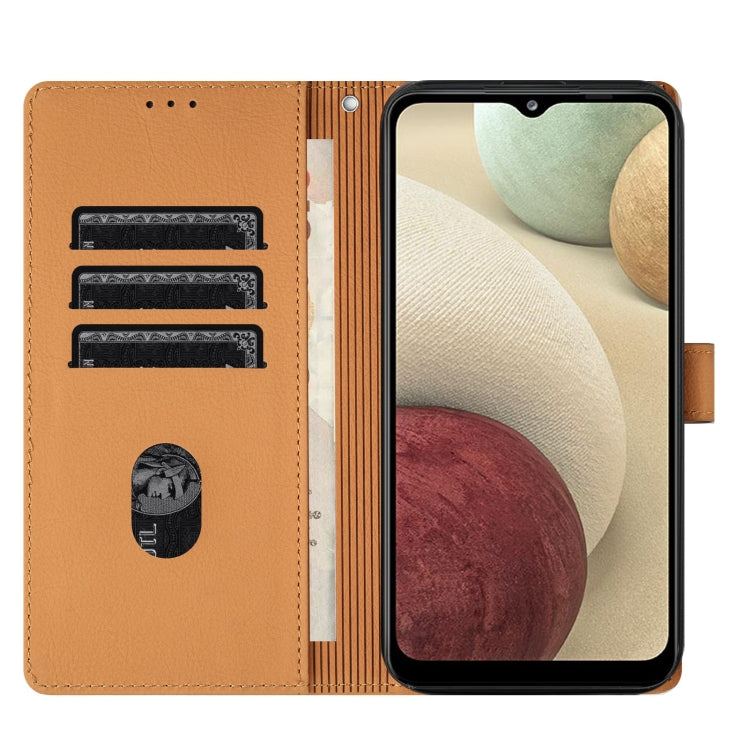 For Samsung Galaxy A12 5G Cartoon Elephant Embossed Leather Phone Case