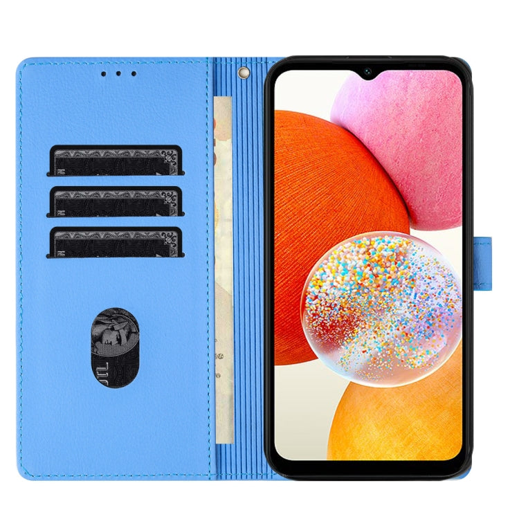 For Samsung Galaxy A14 Cartoon Elephant Embossed Leather Phone Case