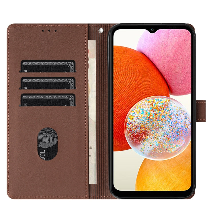 For Samsung Galaxy A14 Cartoon Elephant Embossed Leather Phone Case