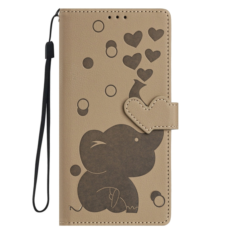 For Samsung Galaxy A14 Cartoon Elephant Embossed Leather Phone Case
