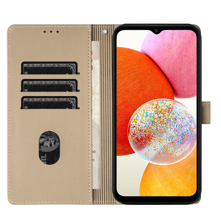 For Samsung Galaxy A14 Cartoon Elephant Embossed Leather Phone Case