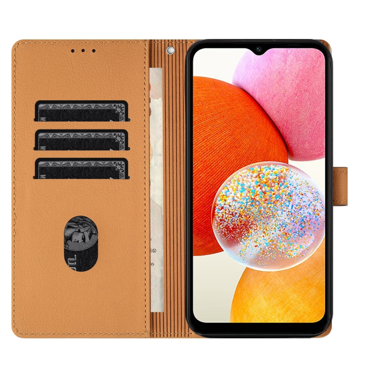 For Samsung Galaxy A14 Cartoon Elephant Embossed Leather Phone Case