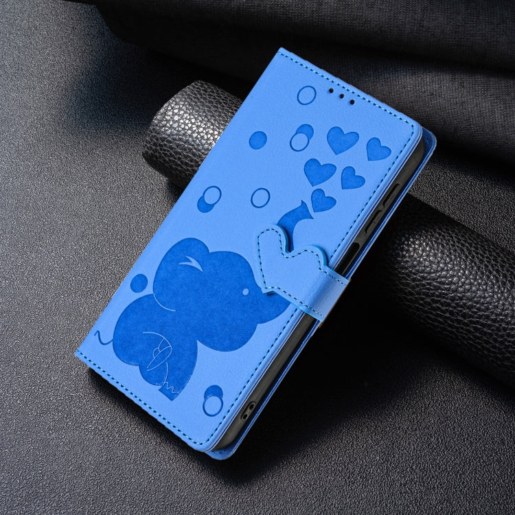 For Samsung Galaxy A15 Cartoon Elephant Embossed Leather Phone Case