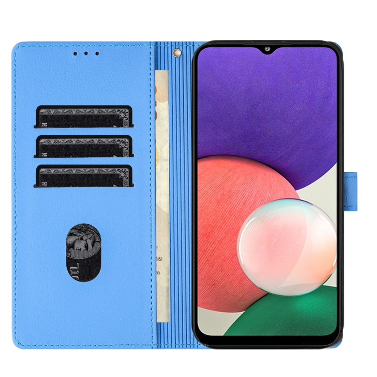 For Samsung Galaxy A22 5G Cartoon Elephant Embossed Leather Phone Case