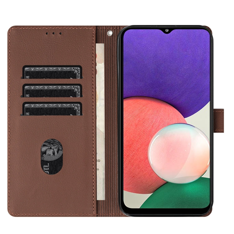 For Samsung Galaxy A22 5G Cartoon Elephant Embossed Leather Phone Case