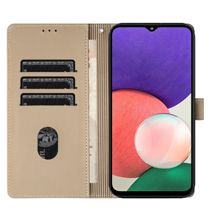 For Samsung Galaxy A22 5G Cartoon Elephant Embossed Leather Phone Case