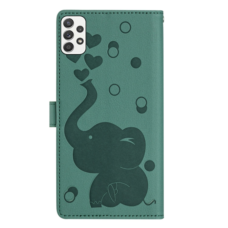 For Samsung Galaxy A23 5G Cartoon Elephant Embossed Leather Phone Case