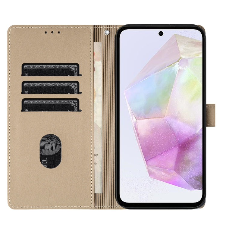 For Samsung Galaxy A35 5G Cartoon Elephant Embossed Leather Phone Case