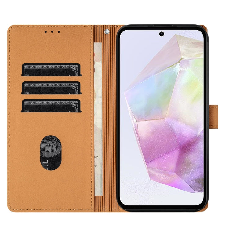 For Samsung Galaxy A35 5G Cartoon Elephant Embossed Leather Phone Case