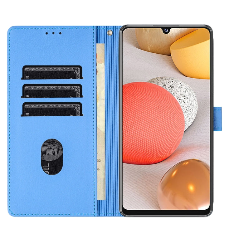 For Samsung Galaxy A42 5G Cartoon Elephant Embossed Leather Phone Case
