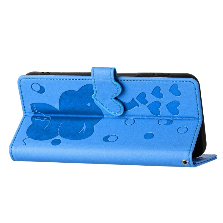 For Samsung Galaxy A42 5G Cartoon Elephant Embossed Leather Phone Case