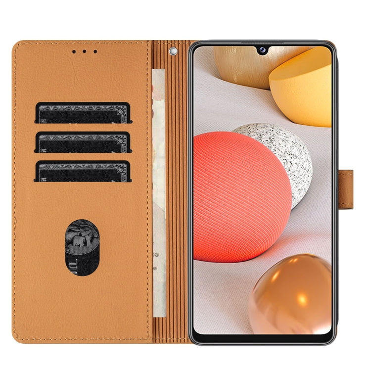 For Samsung Galaxy A42 5G Cartoon Elephant Embossed Leather Phone Case