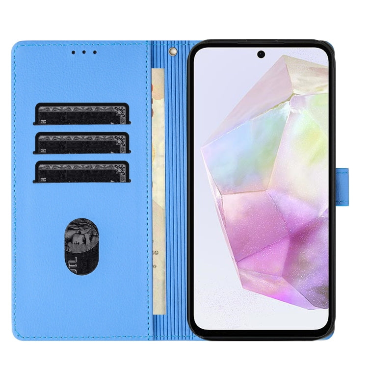 For Samsung Galaxy A55 5G Cartoon Elephant Embossed Leather Phone Case