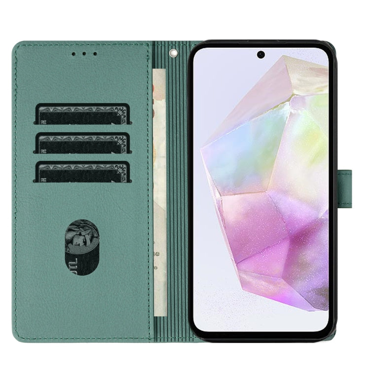 For Samsung Galaxy A55 5G Cartoon Elephant Embossed Leather Phone Case