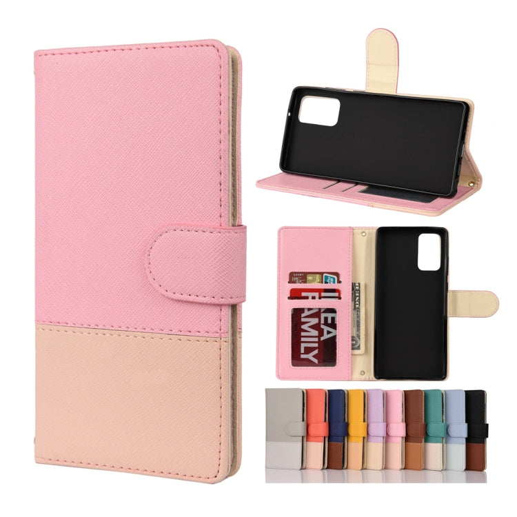 For Samsung Galaxy Note20 Color Splicing Horizontal Flip Leather Case with Holder & Card Slots & Wallet & Photo Frame