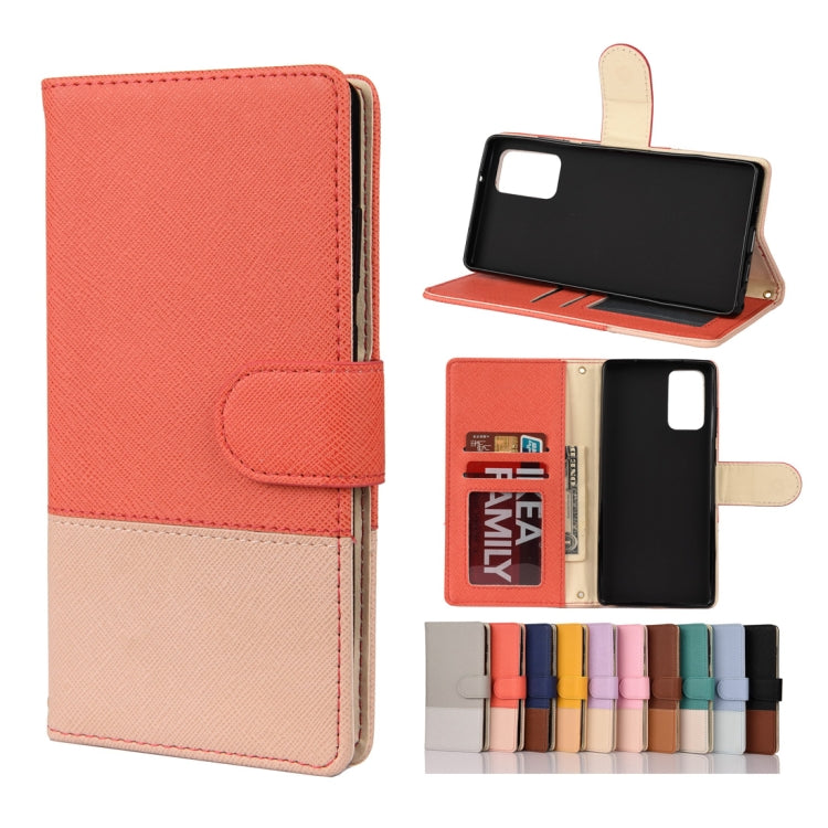 For Samsung Galaxy Note20 Color Splicing Horizontal Flip Leather Case with Holder & Card Slots & Wallet & Photo Frame