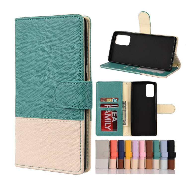 For Samsung Galaxy Note20 Color Splicing Horizontal Flip Leather Case with Holder & Card Slots & Wallet & Photo Frame