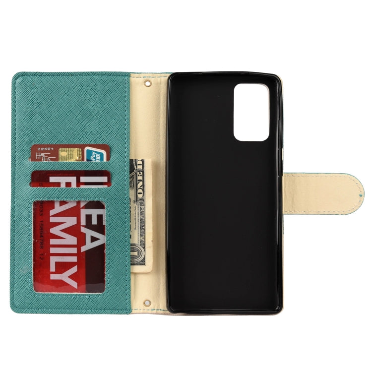 For Samsung Galaxy Note20 Color Splicing Horizontal Flip Leather Case with Holder & Card Slots & Wallet & Photo Frame