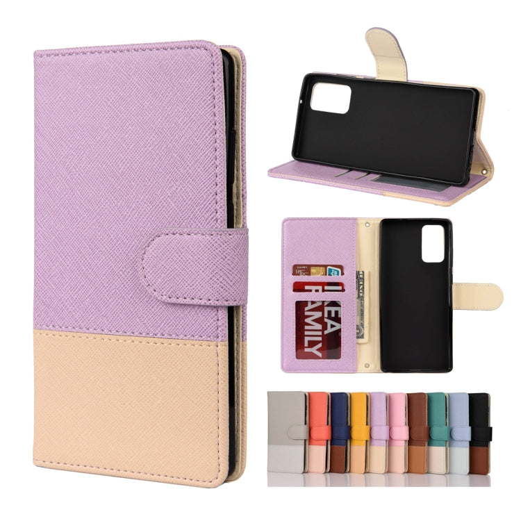 For Samsung Galaxy Note20 Color Splicing Horizontal Flip Leather Case with Holder & Card Slots & Wallet & Photo Frame