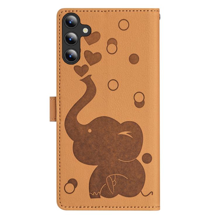 For Samsung Galaxy A26 5G Cartoon Elephant Embossed Leather Phone Case