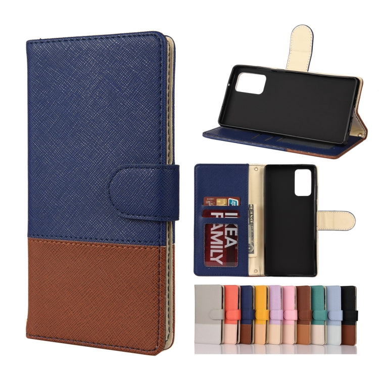 For Samsung Galaxy Note20 Ultra Color Splicing Horizontal Flip Leather Case with Holder & Card Slots & Wallet & Photo Frame