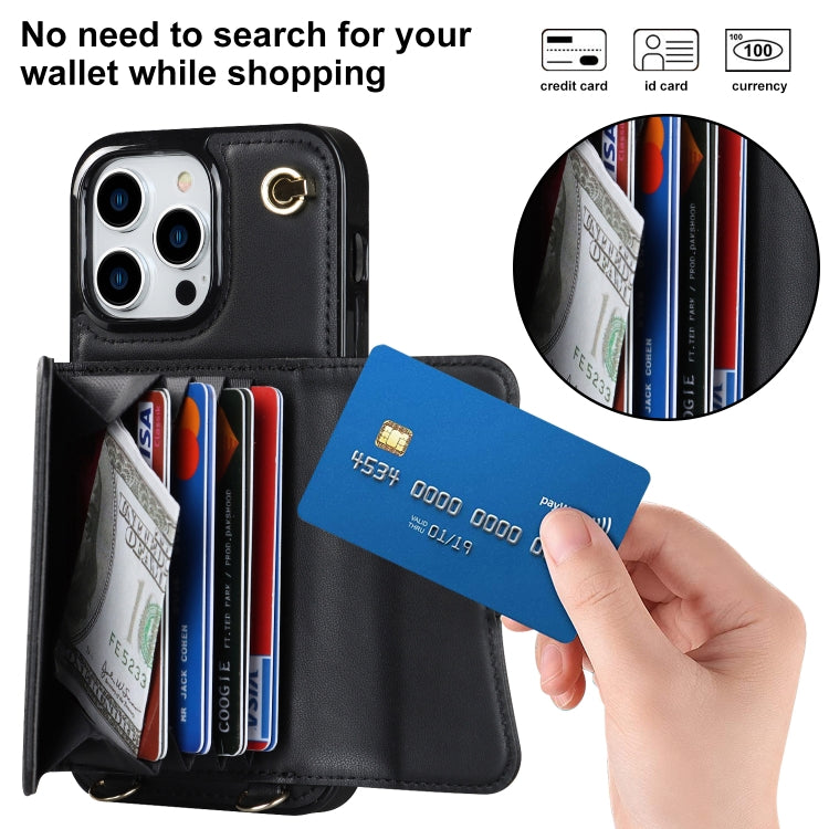 For iPhone 16 Pro Max RFID Card Slot Phone Case with Long Lanyard