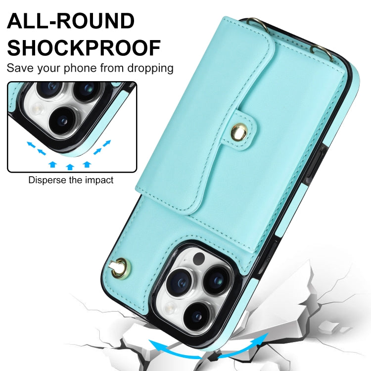 For iPhone 16 Pro Max RFID Card Slot Phone Case with Long Lanyard
