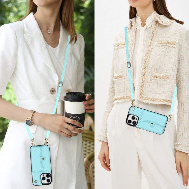 For iPhone 16 Pro Max RFID Card Slot Phone Case with Long Lanyard