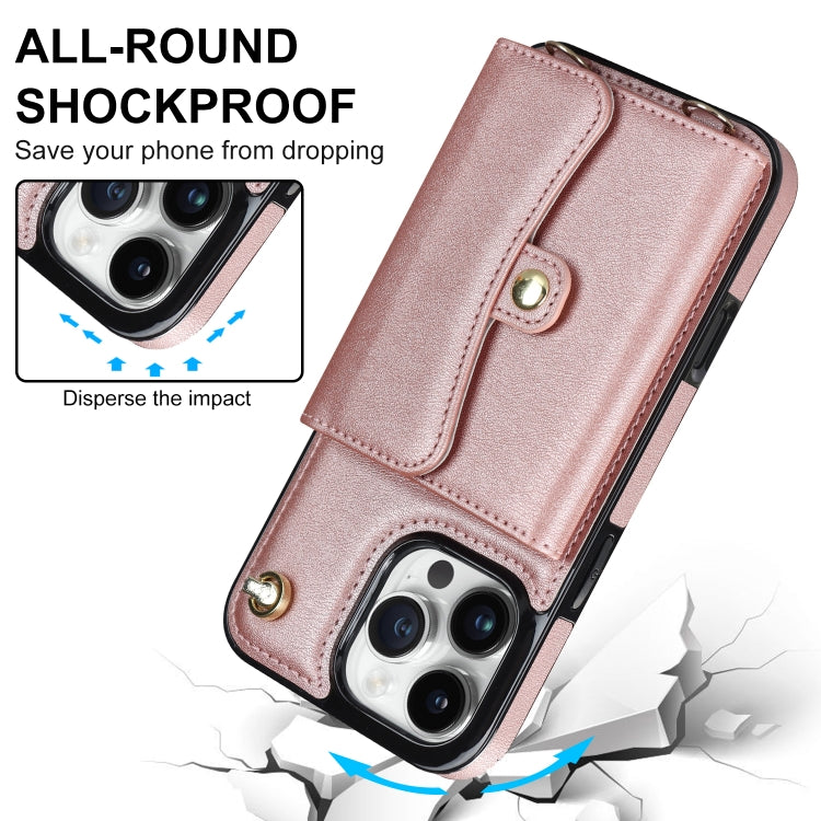 For iPhone 16 Pro Max RFID Card Slot Phone Case with Long Lanyard