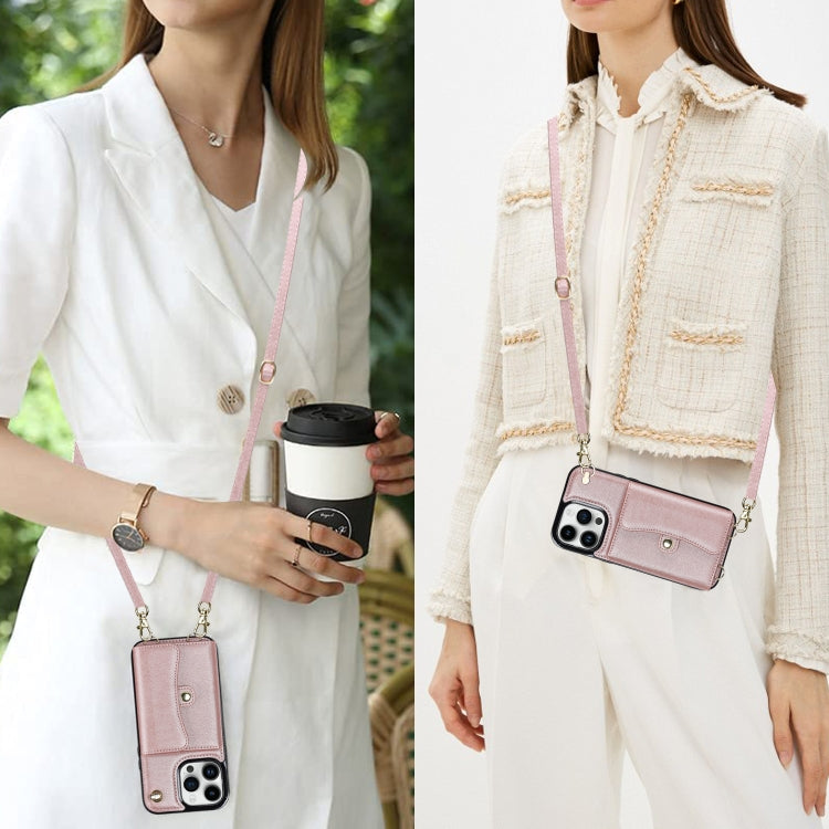 For iPhone 16 Pro Max RFID Card Slot Phone Case with Long Lanyard
