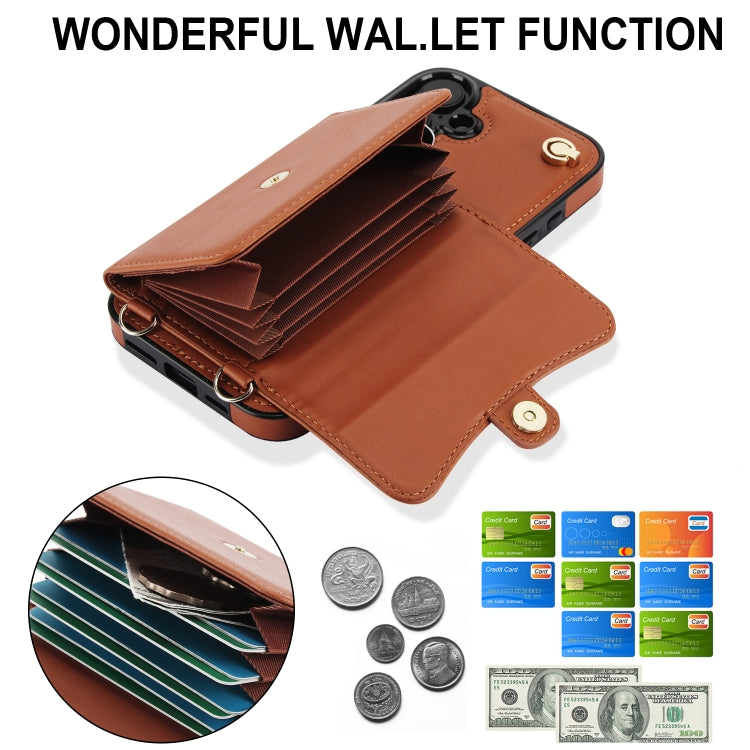 For iPhone 16 Plus RFID Card Slot Phone Case with Long Lanyard
