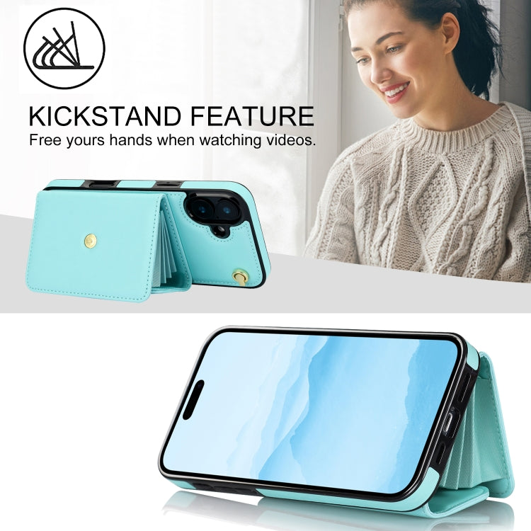 For iPhone 16 RFID Card Slot Phone Case with Long Lanyard