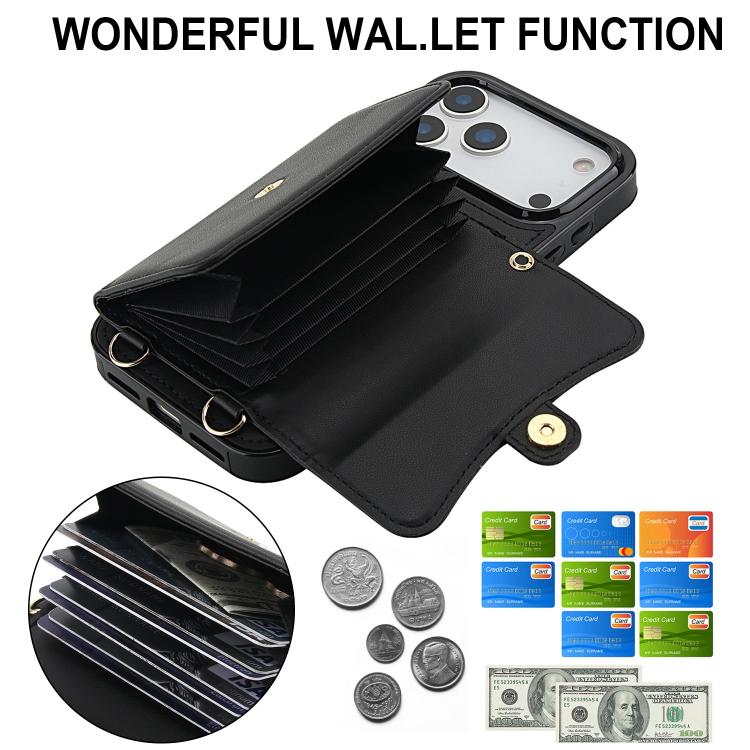 For iPhone 17 Pro Max RFID Card Slot Phone Case with Long Lanyard