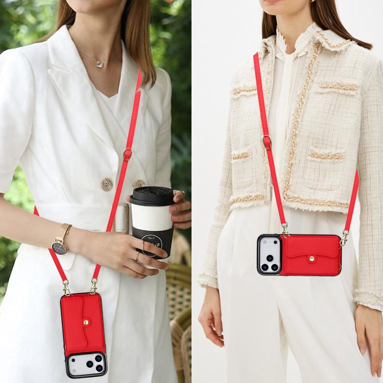 For iPhone 17 Pro Max RFID Card Slot Phone Case with Long Lanyard